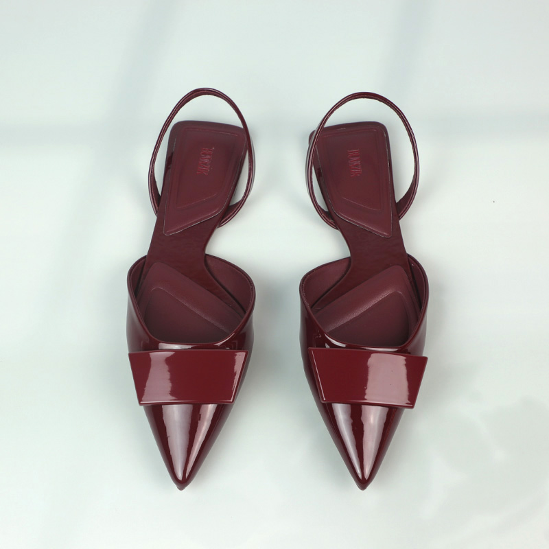Leather Work Dress - Brand Patent Leather Summer Women Flat