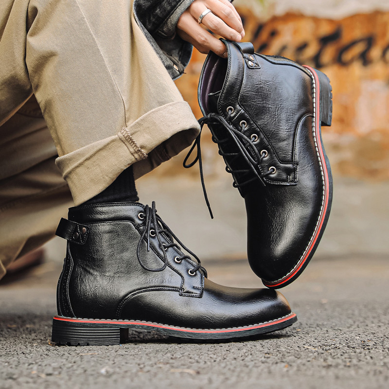 Leather Work Dress - Luxury Retro High Men's Leather Shoes
