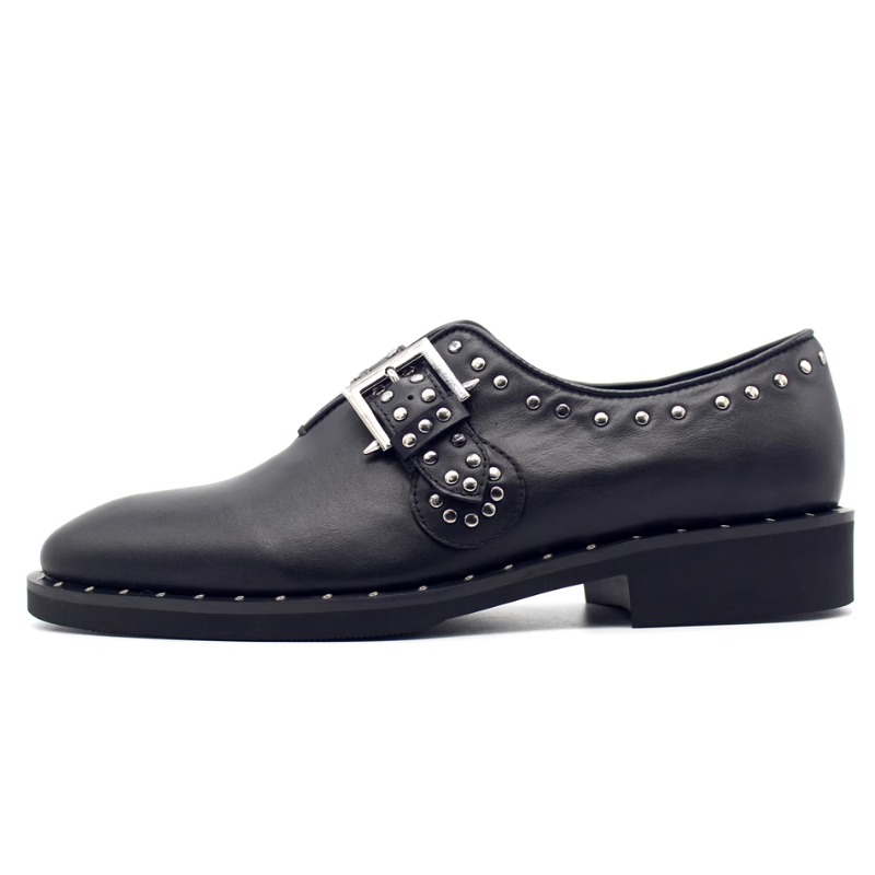 Leather Work Dress - New Fashion Rivet Munk Shoes Loafers
