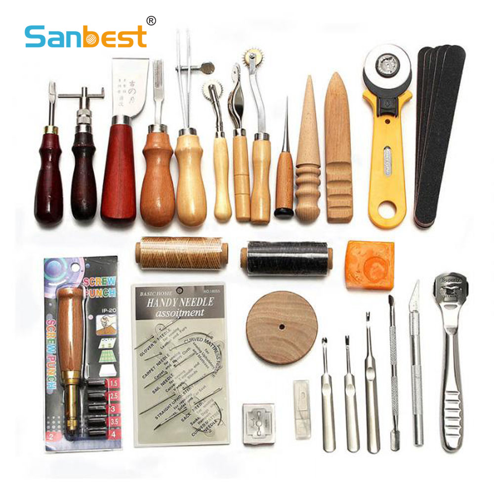 Groover Stitching Tool - Sanbest Professional Leather Craft Tools Kit