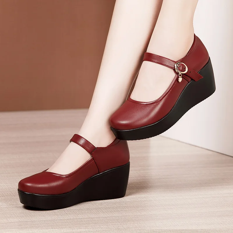6cm Small Size 32-43 Vintage S - Leather Work Flats Women review and price