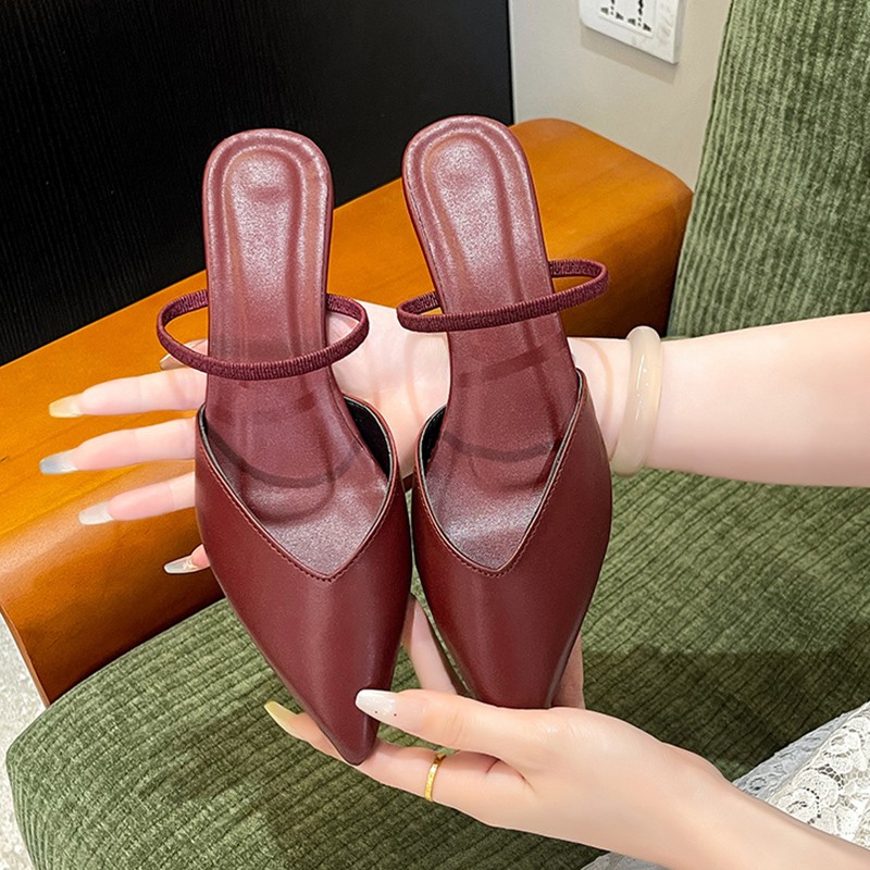 Pointed Toe Thin-heel Work Sho - Leather Work Flats Women review and price