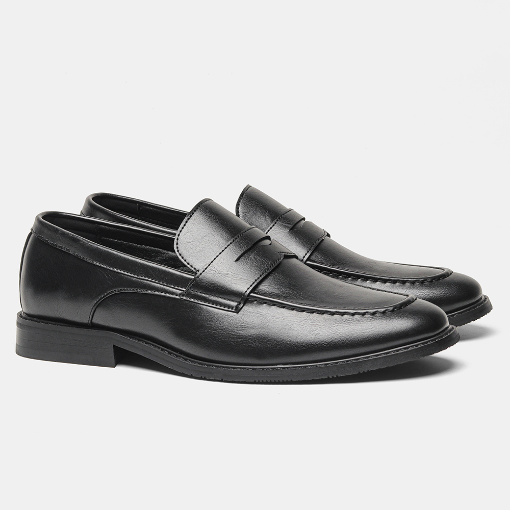 Men's Black Penny Loafers Clas - Leather Work Dress review and price