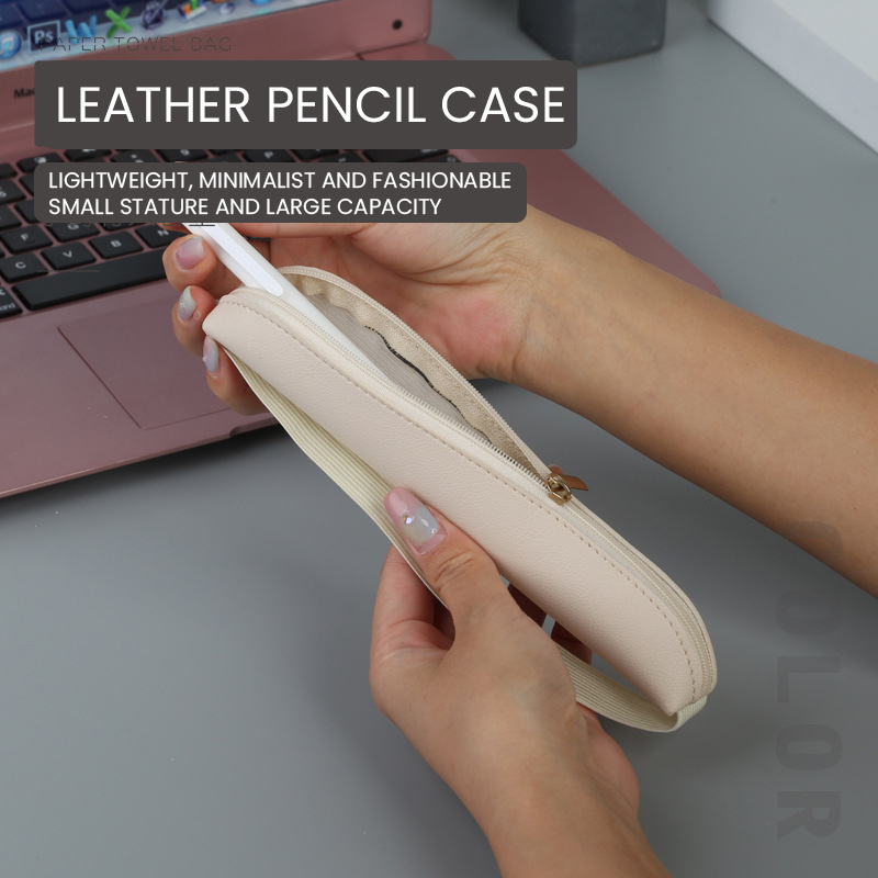 Pu Leather Pen Holder Zippered - Leather Work Notebook review and price