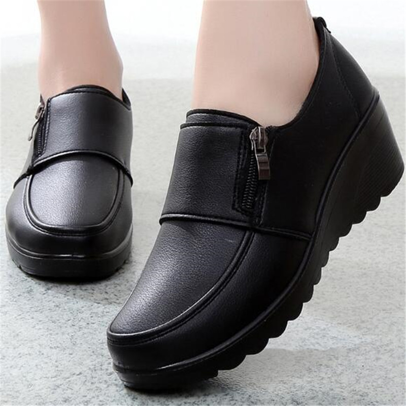 New Spring Women's Shoes Fashi - Leather Work Flats Women review and price