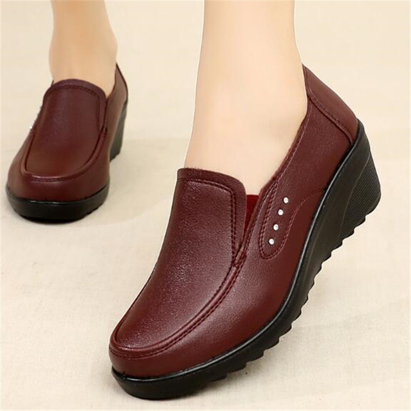 New Spring Women's Shoes Fashi - Leather Work Flats Women review and price