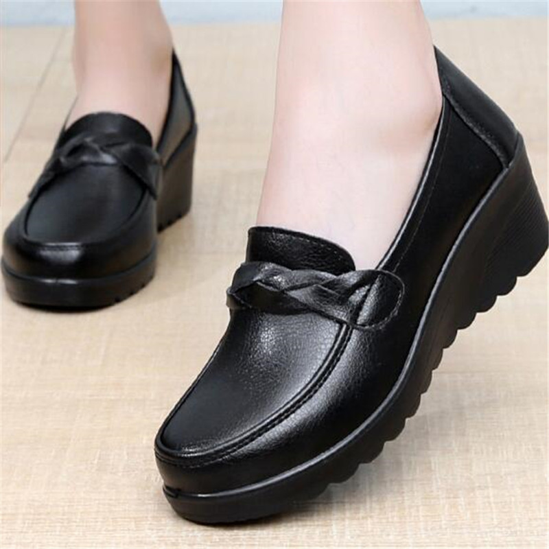 New Spring Women's Shoes Fashi - Leather Work Flats Women review and price