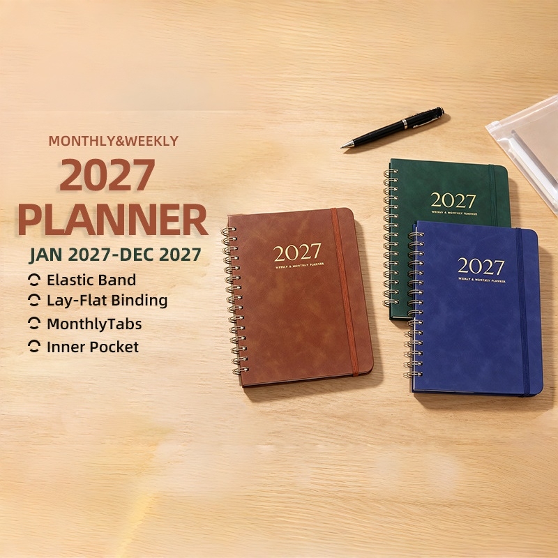 A5 PU Leather 2027 Weekly Mont - Leather Work Notebook review and price