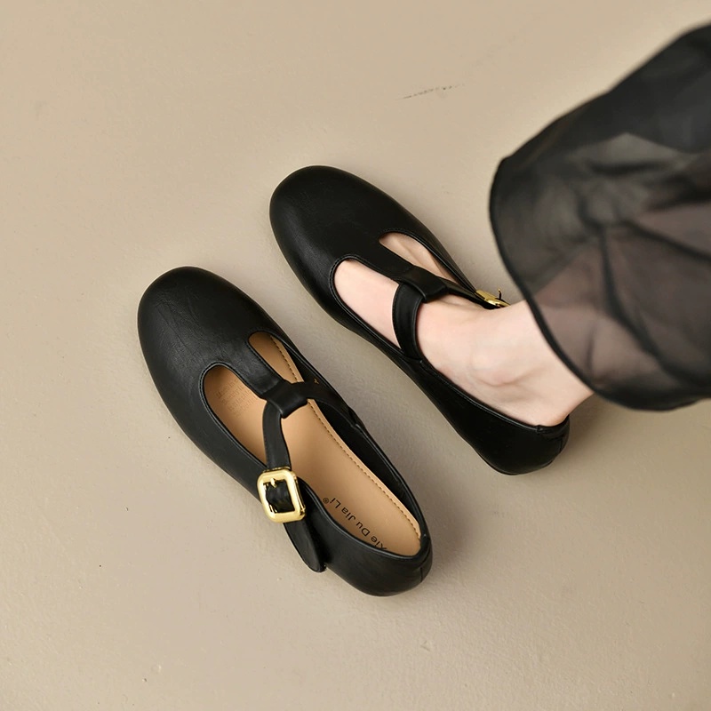 Women's T-Strap Mary Jane Flat - Leather Work Flats Women review and price