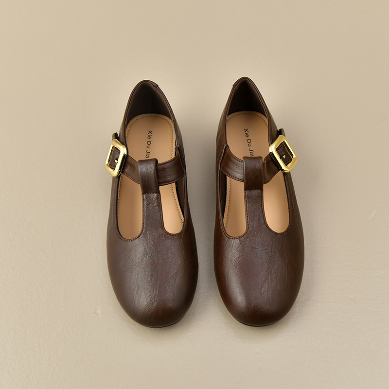 Women's T-Strap Mary Jane Flat - Leather Work Flats Women review and price