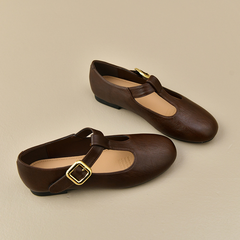 Women's T-Strap Mary Jane Flat - Leather Work Flats Women review and price