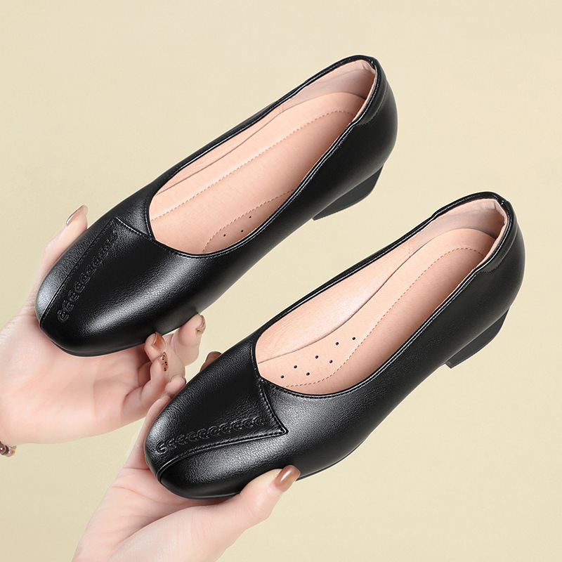 3cm Breathable Comfortable Sha - Leather Work Flats Women review and price