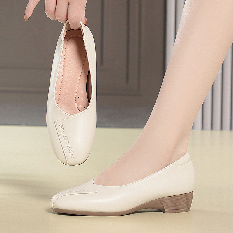 3cm Breathable Comfortable Sha - Leather Work Flats Women review and price