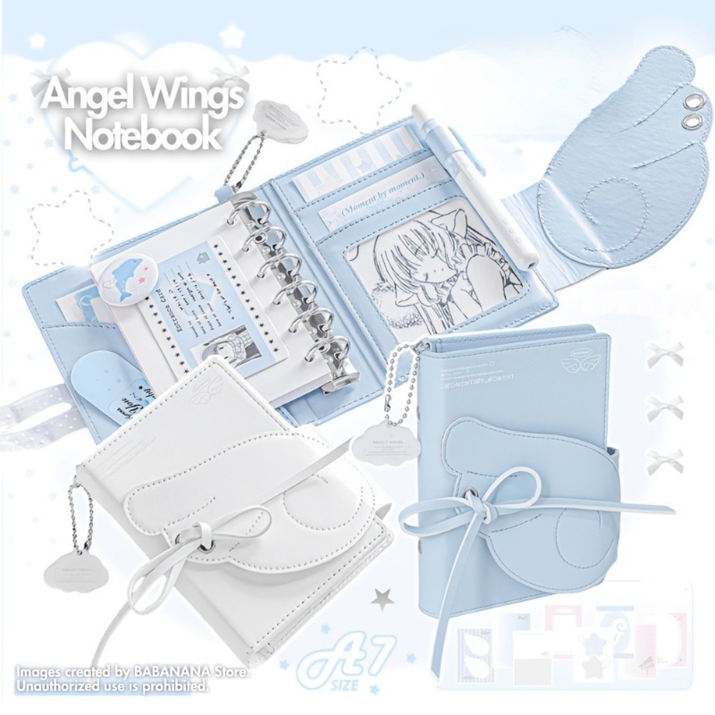 Kawaii Angel Wings Notebook A7 - Leather Work Notebook review and price