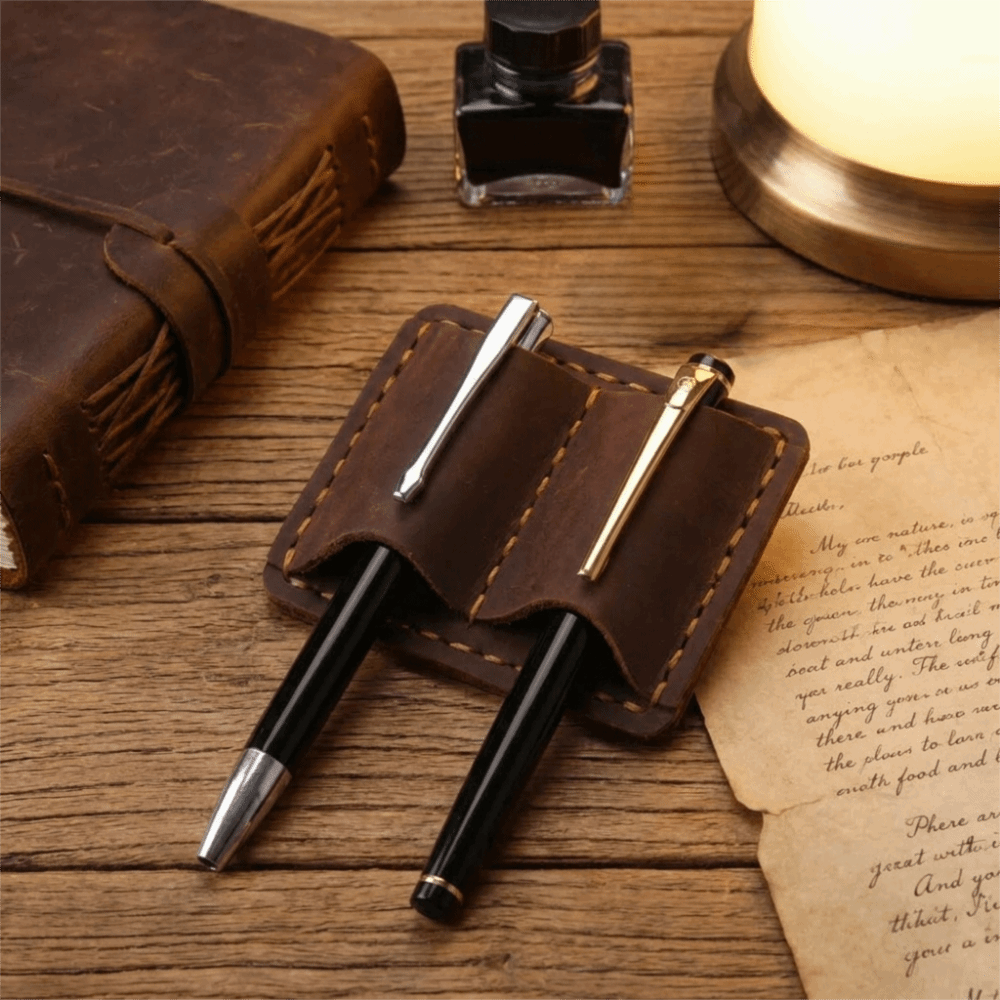 Double Vintage Leather Pen Loo - Leather Work Notebook review and price