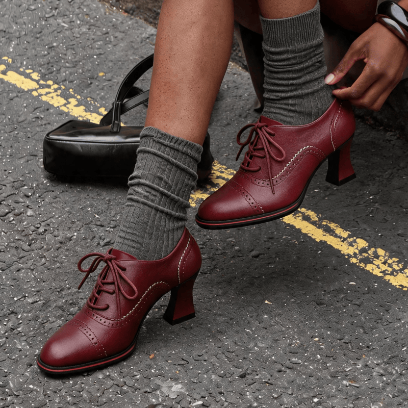 Women’s Faux Leather Brogue Ox - Leather Work Flats Women review and price