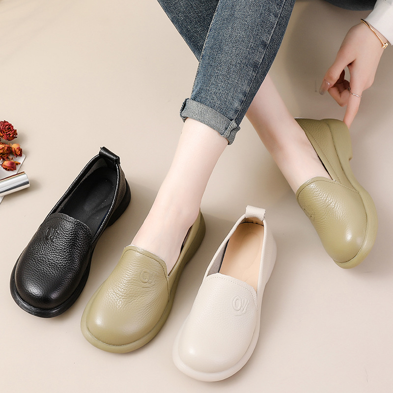 2025 Genuine Leather Loafers W - Leather Work Flats Women review and price