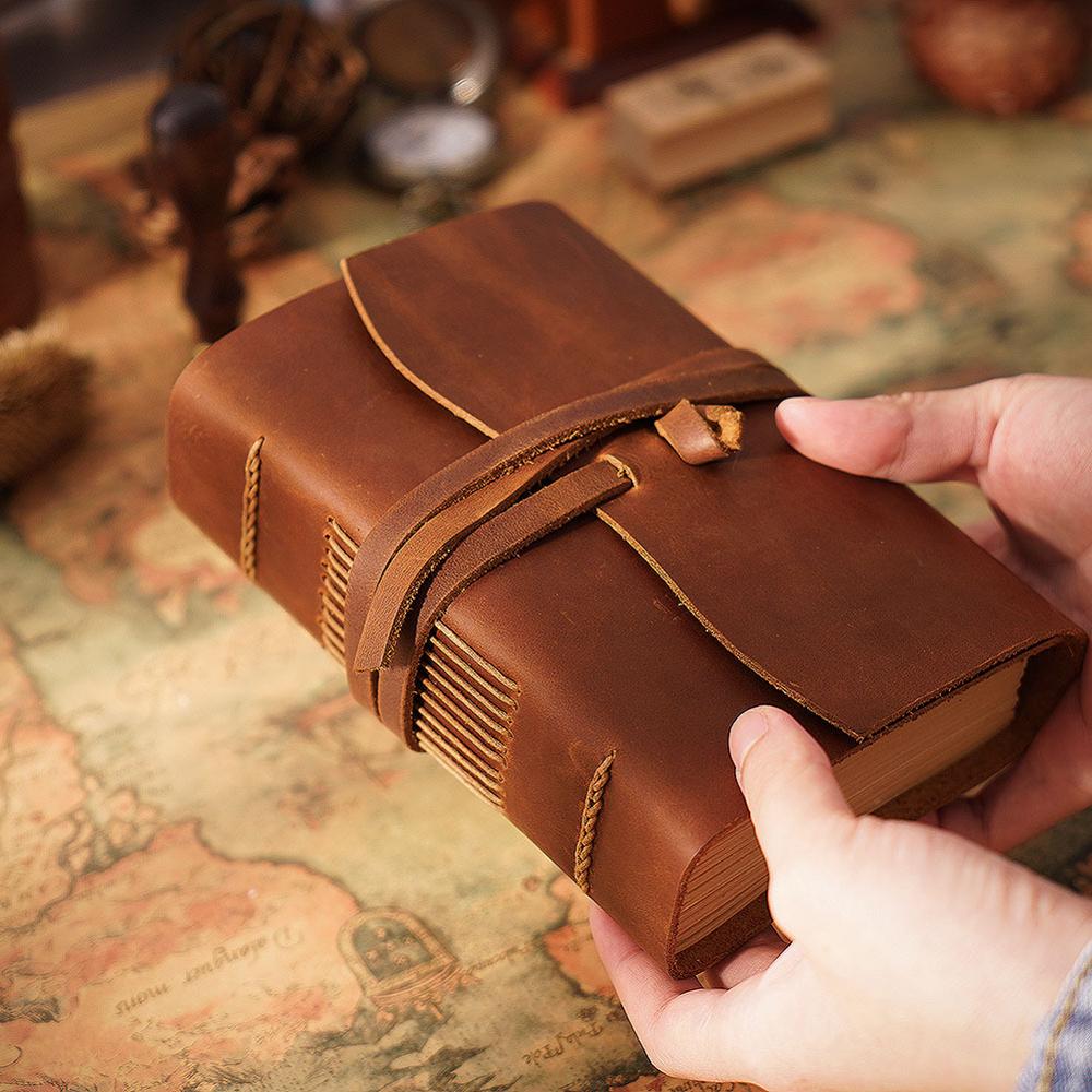 Handmade Leather Notebook Brow - Leather Work Notebook review and price
